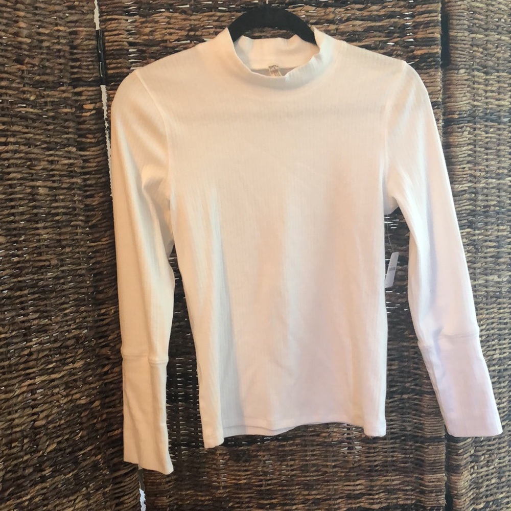Ribbed mock neck long sleeve free people intimately NWT